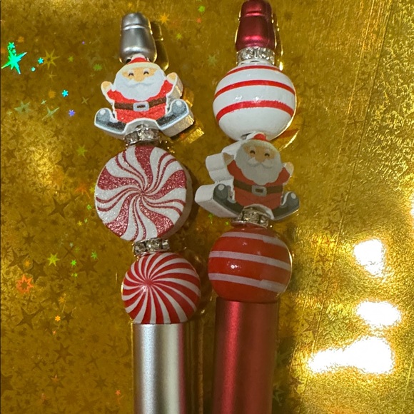 Festive Santa and Candy Cane Pens - Picture 2 of 2